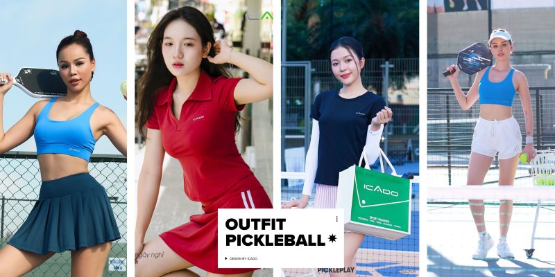 Phối đồ pickleball nữ, đồ tập picleball nữ đẹp, trang phục pickleball cho nữ, đồ pickleball cho nữ